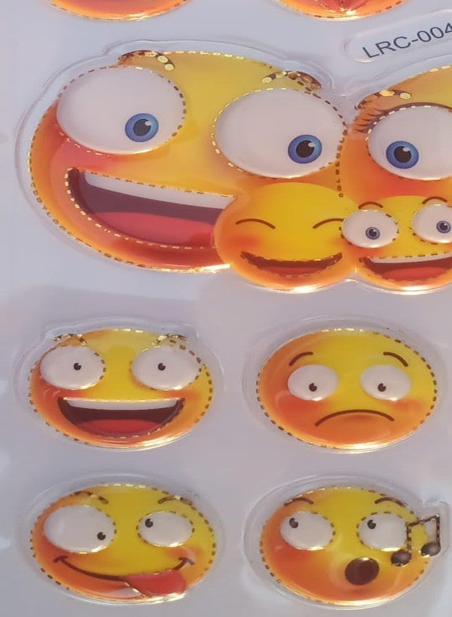 FULLFILLS Puffy 3D Cute Emoji (Smiley face) Foam Stickers self Adhesive Funny for Kids (Pack of 3 Sheet) - Image 1